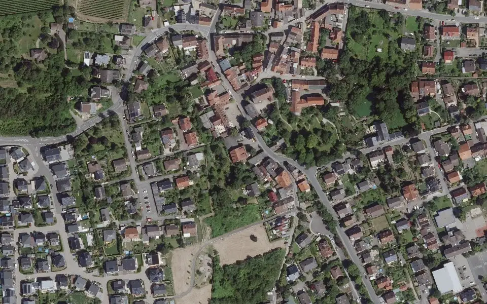 Luftbild mit der Einzellage Pfaffenweg