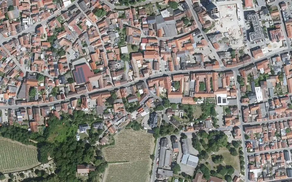 Luftbild mit der Einzellage Kirchberg