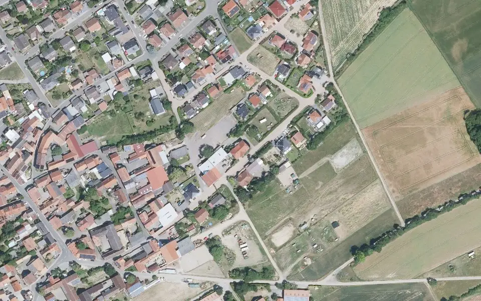 Luftbild der Umgebung von Familienweingut Anhäusser in Mauchenheim