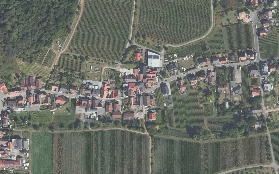 Luftbild mit der Einzellage Paradies