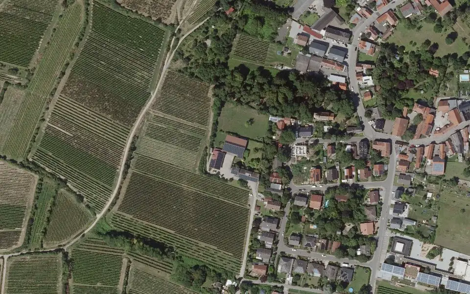 Luftbild mit der Einzellage Römerberg
