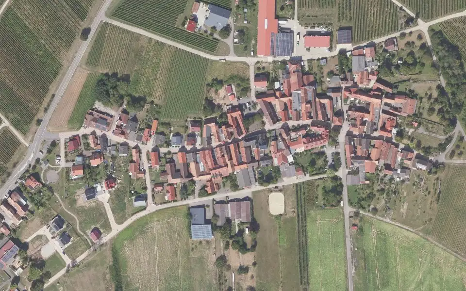 Luftbild mit der Einzellage Kirchberg