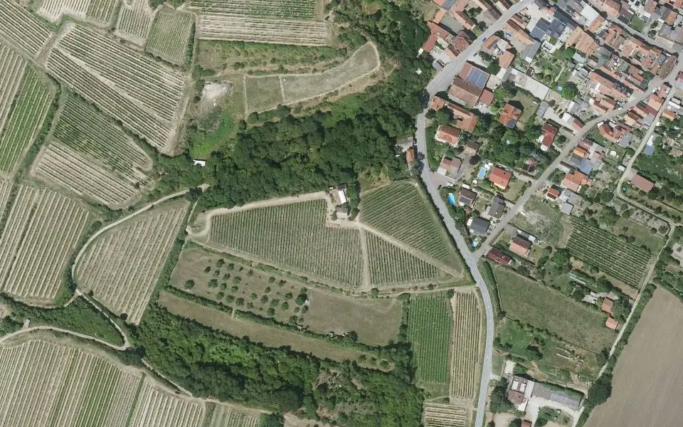 Luftbild mit der Einzellage Michelsberg