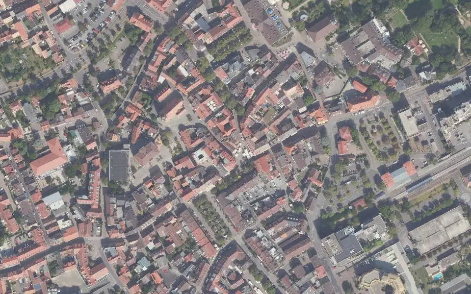 Luftbild der Umgebung von Michlers Haus der Guten Weine in Bad Dürkheim