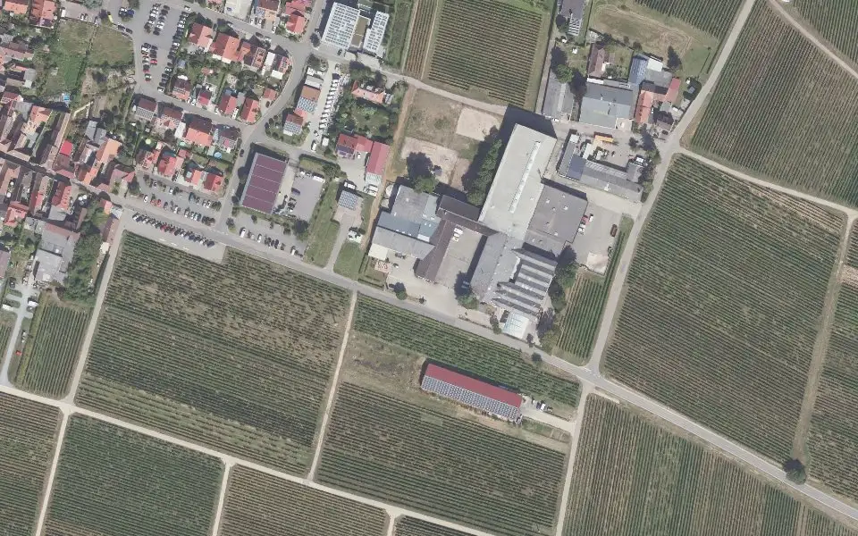 Luftbild mit der Einzellage Klosterpfad