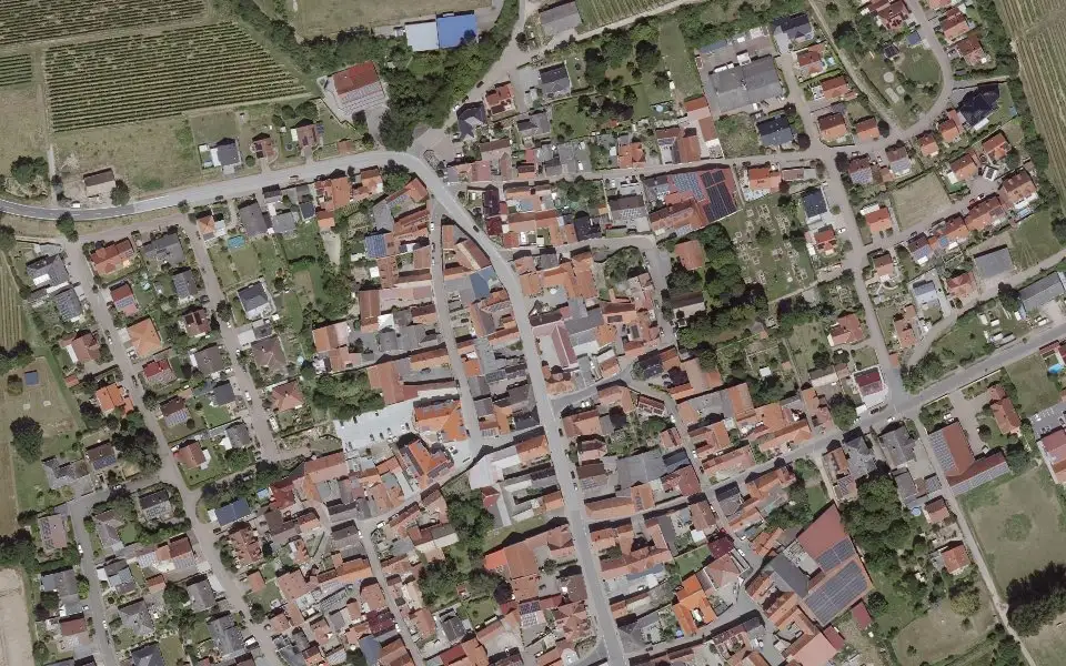 Luftbild mit der Einzellage Pilgerstein