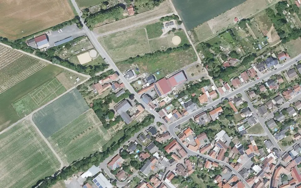 Luftbild mit der Einzellage Sioner Klosterberg