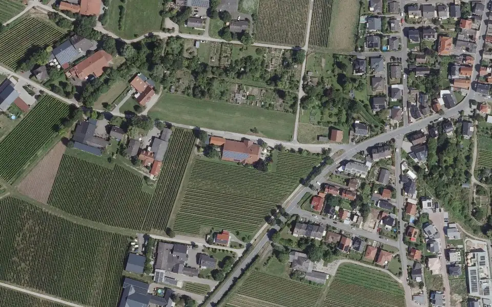 Luftbild der Umgebung von Straußwirtschaft zur Guten Stube in Bodenheim