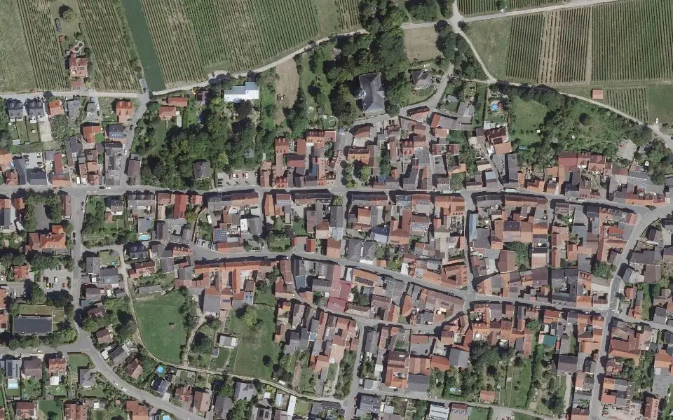 Luftbild der Umgebung von Weingut A. Schick in Jugenheim in Rheinhessen