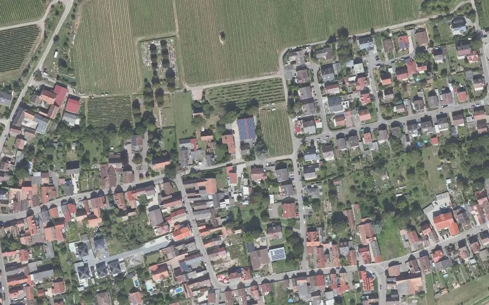 Luftbild der Umgebung von Weingut Acuntius in Bornheim