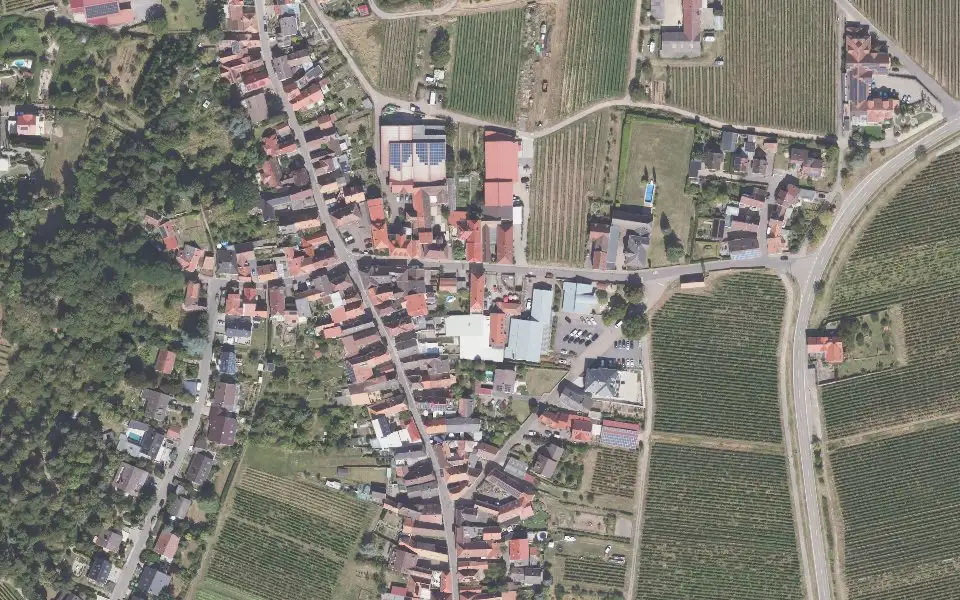 Luftbild der Umgebung von Weingut Alois Hayna und Sohn in Burrweiler