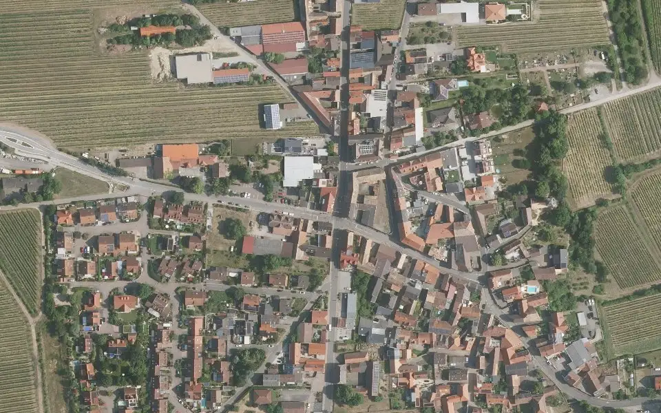 Luftbild mit der Einzellage Kapellgarten