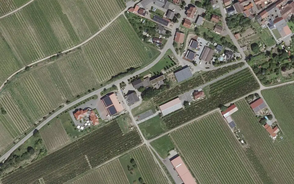 Luftbild der Umgebung von Weingut Beiser in Vendersheim