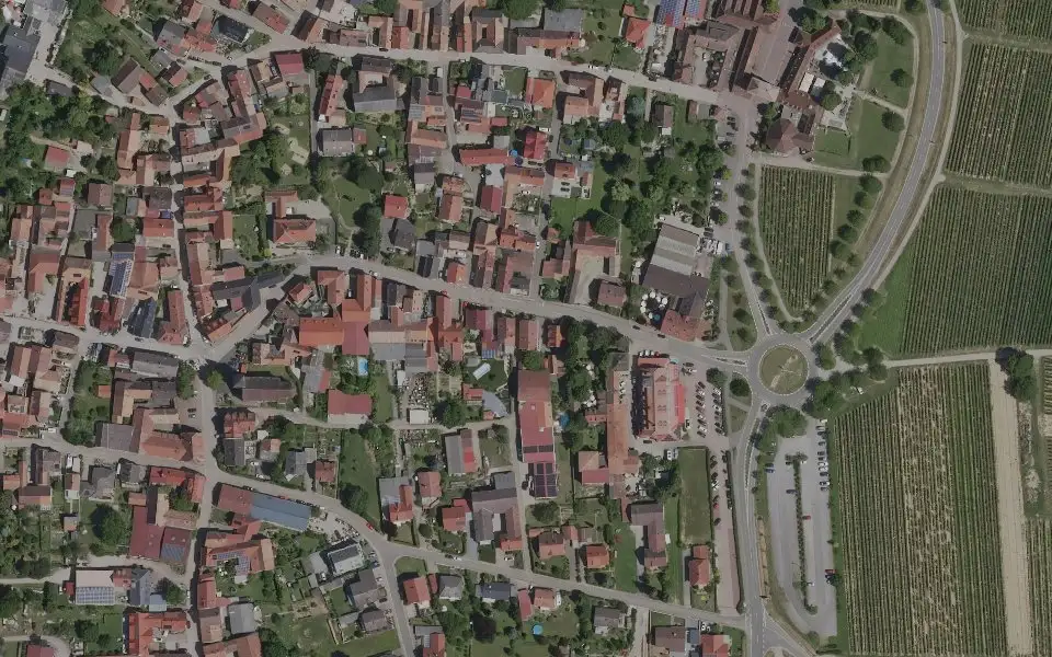 Luftbild der Umgebung von Weingut Bernhart in Schweigen-Rechtenbach