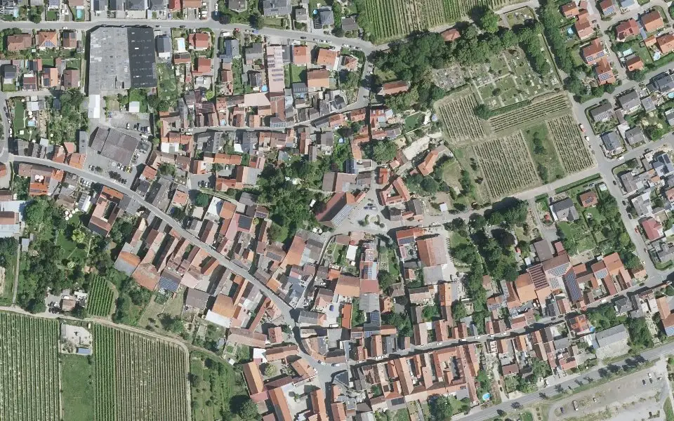 Luftbild der Umgebung von Weingut Beyer-Bähr in Flörsheim-Dalsheim