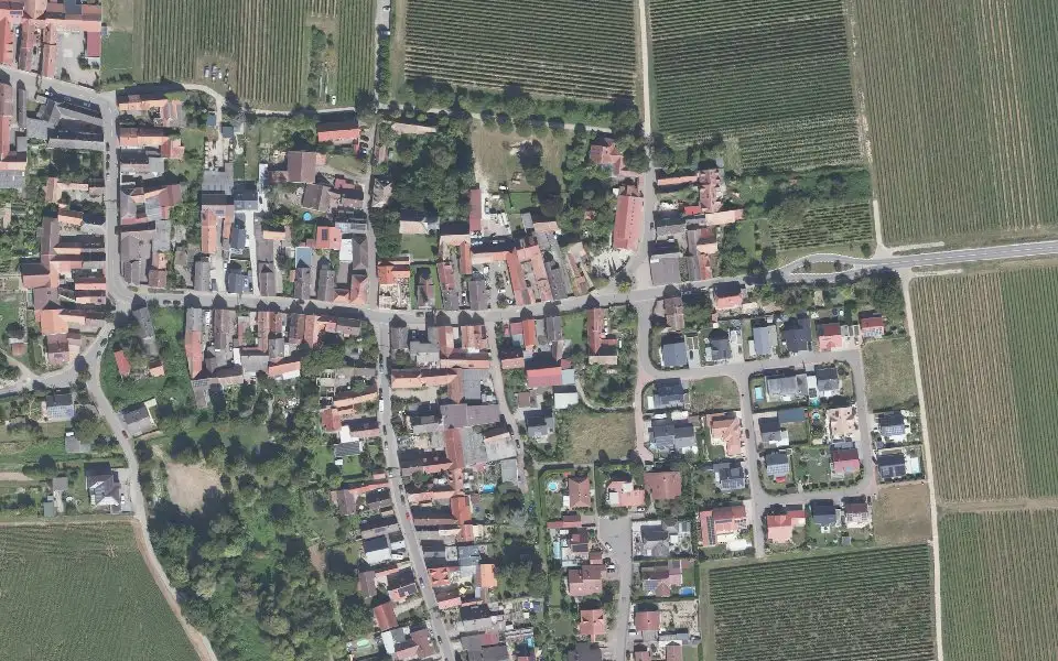 Luftbild mit der Einzellage Kirchberg