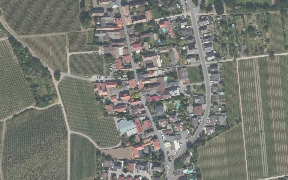 Luftbild der Umgebung von Weingut Eugen Müller in Forst an der Weinstraße