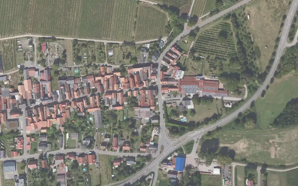 Luftbild der Umgebung von Weingut Fritz Klein in Niederhorbach