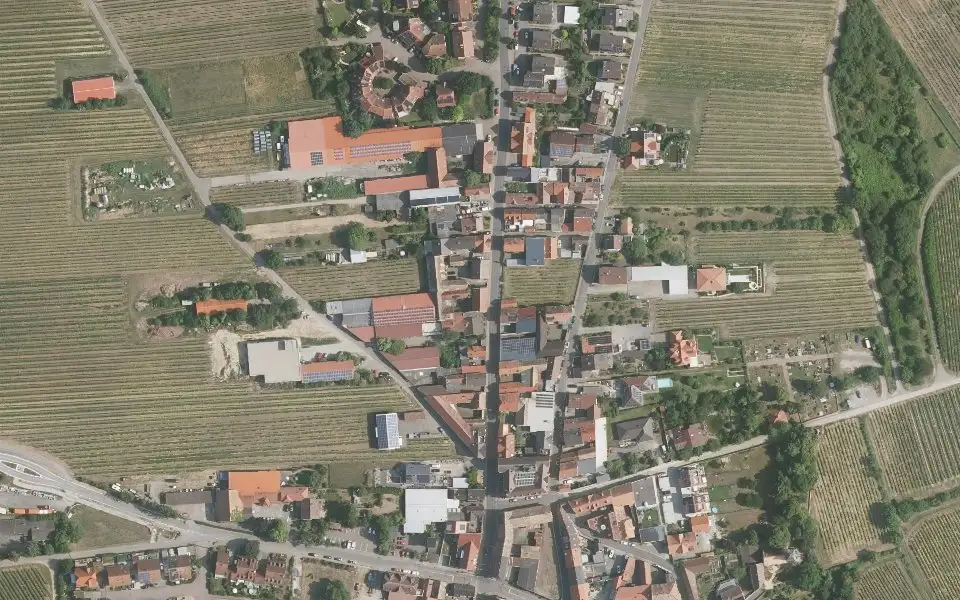 Luftbild der Umgebung von Weingut Gabel in Herxheim am Berg