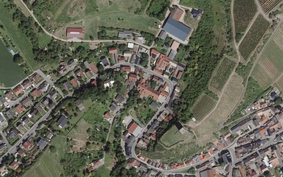 Luftbild mit der Einzellage Schloß Hohenrechen