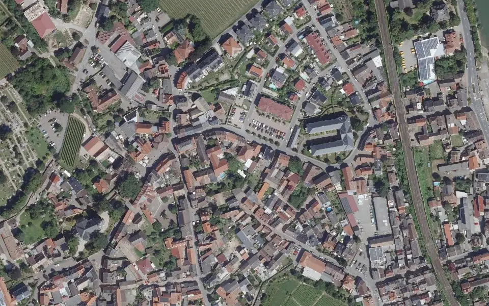 Luftbild der Umgebung von Weingut Gustav Strub in Nierstein