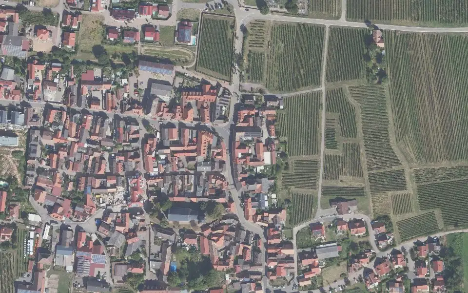 Luftbild der Umgebung von Weingut Hans August Jung in Kirrweiler