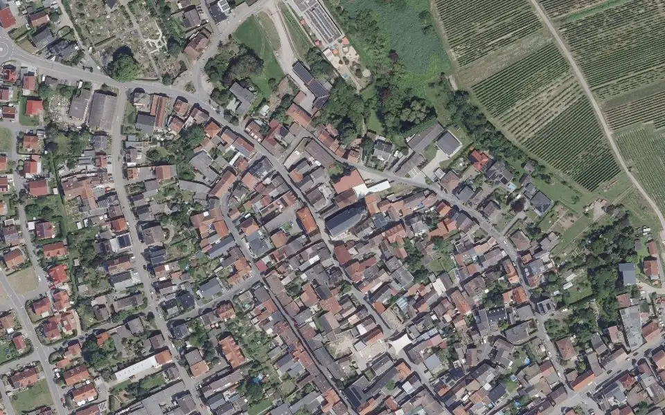 Luftbild der Umgebung von Weingut K. W. Müller in Ockenheim