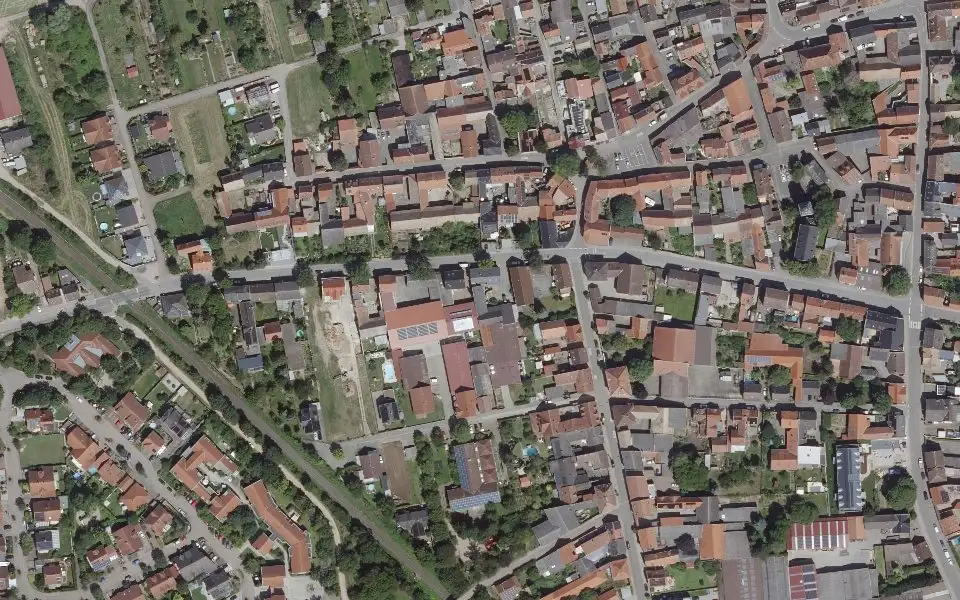 Luftbild der Umgebung von Weingut Kern in Wallertheim