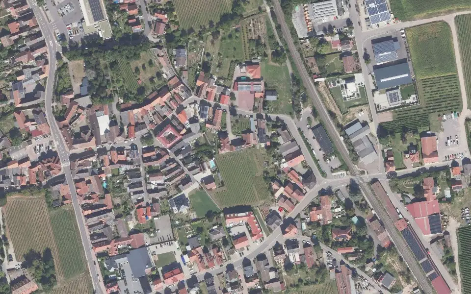 Luftbild der Umgebung von Weingut Klaus Habermehl in Edesheim