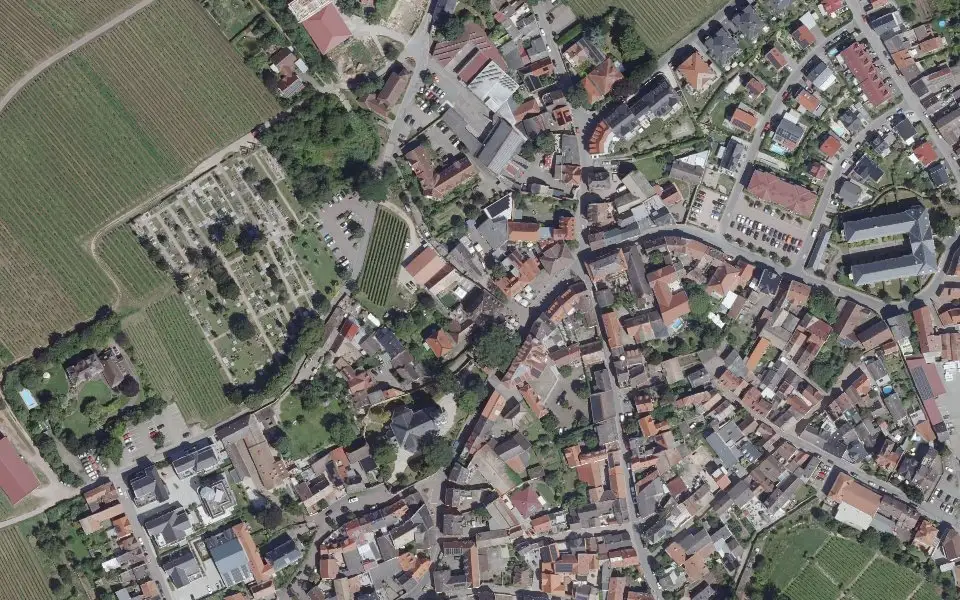 Luftbild der Umgebung von Weingut Klein in Nierstein