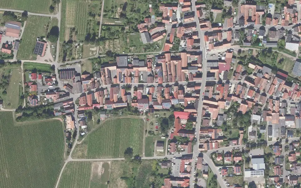 Luftbild der Umgebung von Weingut Kuntz in Impflingen