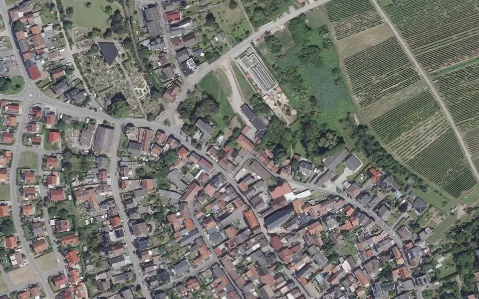 Luftbild der Umgebung von Weingut Link in Ockenheim