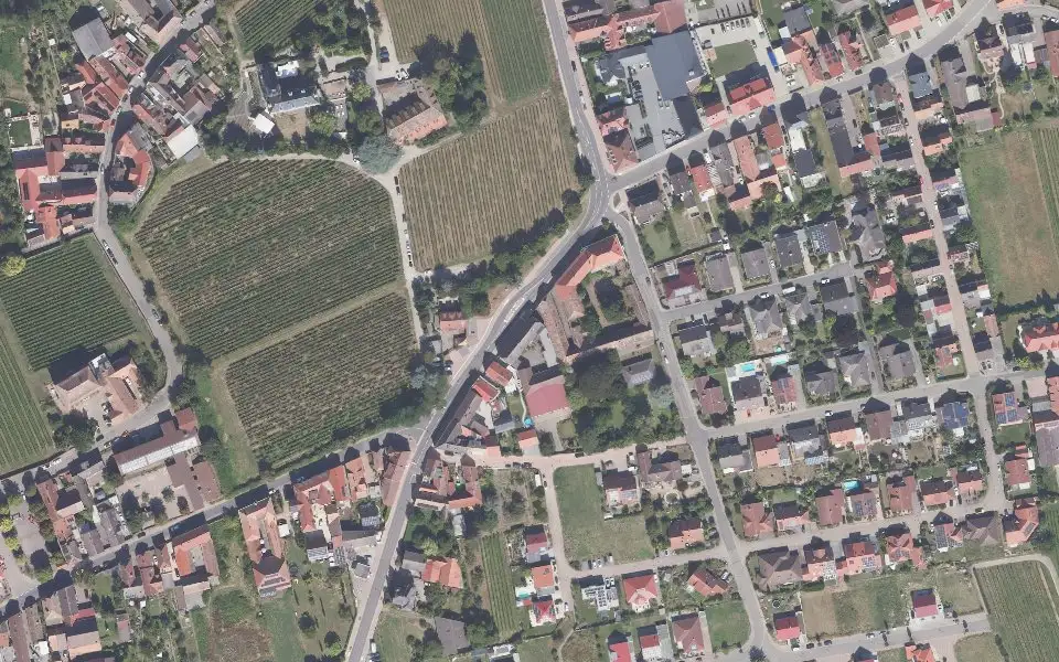 Luftbild der Umgebung von Weingut Mathieu in Edesheim
