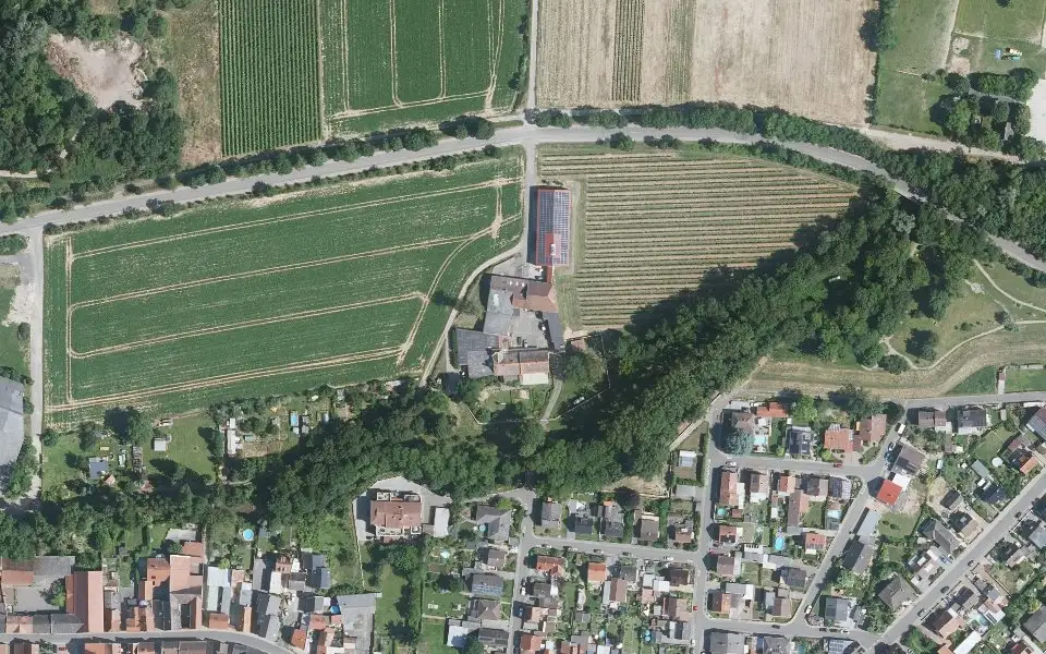 Luftbild der Umgebung von Weingut Milch Rüstermühle in Monsheim