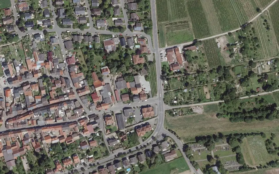 Luftbild der Umgebung von Weingut Mohr in Partenheim