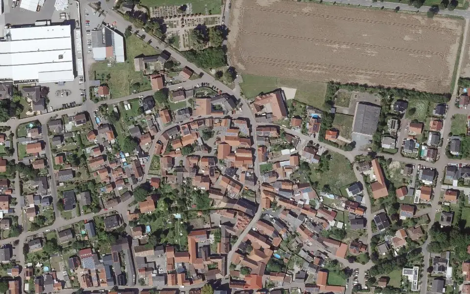 Luftbild mit der Einzellage Vogelsang