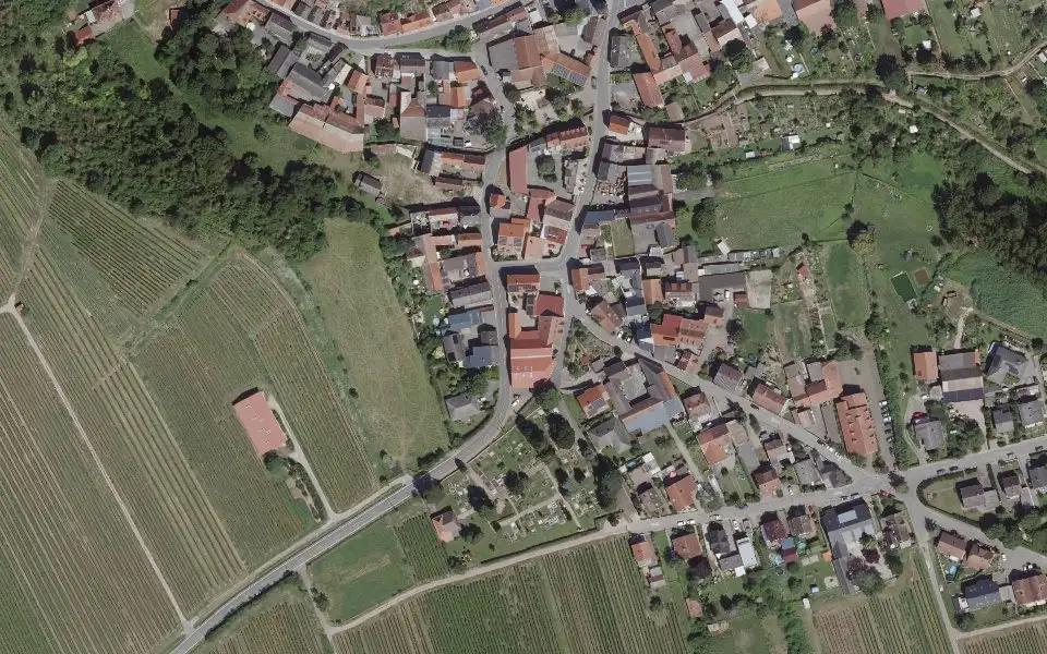 Luftbild der Umgebung von Weingut Petershof in Nierstein