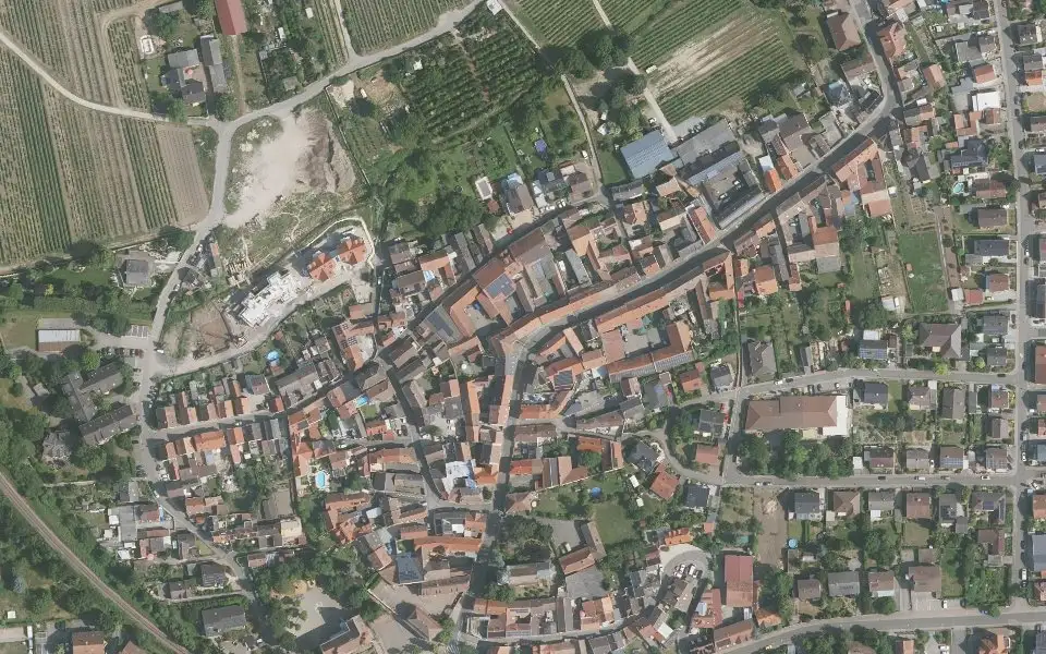 Luftbild der Umgebung von Weingut Rogenwieser in Kirchheim an der Weinstraße