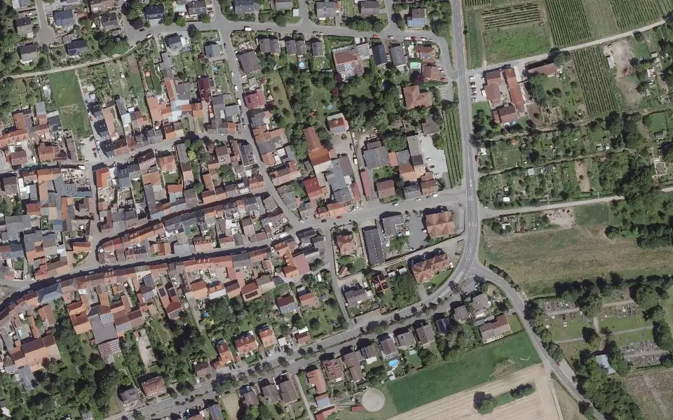 Luftbild der Umgebung von Weingut Runkel in Partenheim