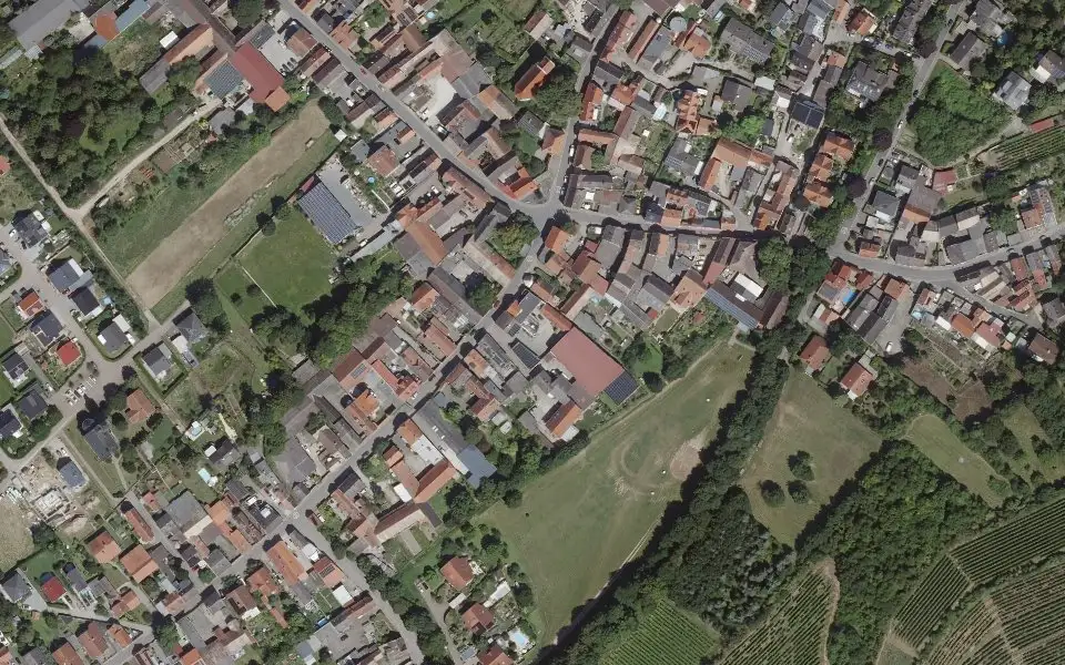 Luftbild der Umgebung von Weingut Sander in Dexheim