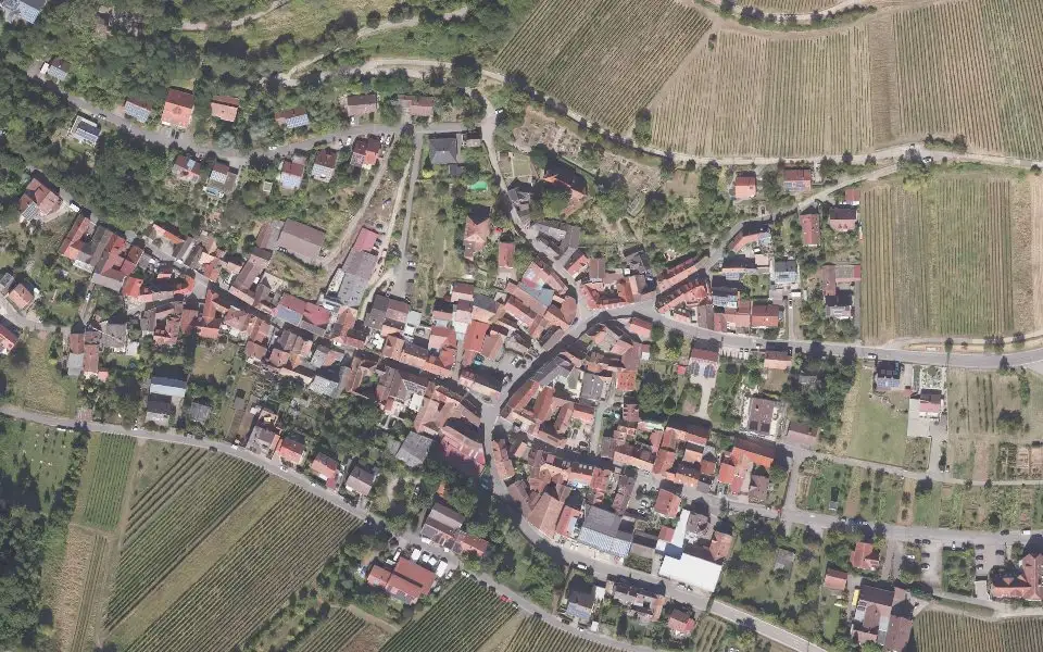 Luftbild der Umgebung von Weingut Schäfer in Leinsweiler