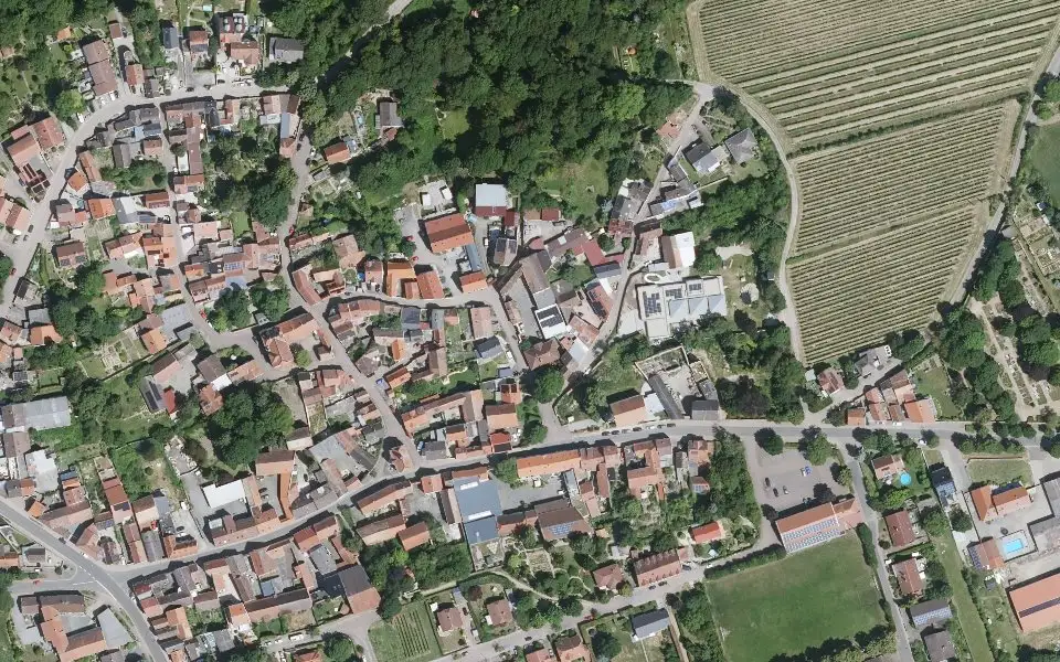 Luftbild der Umgebung von Weingut Stauffer in Flomborn