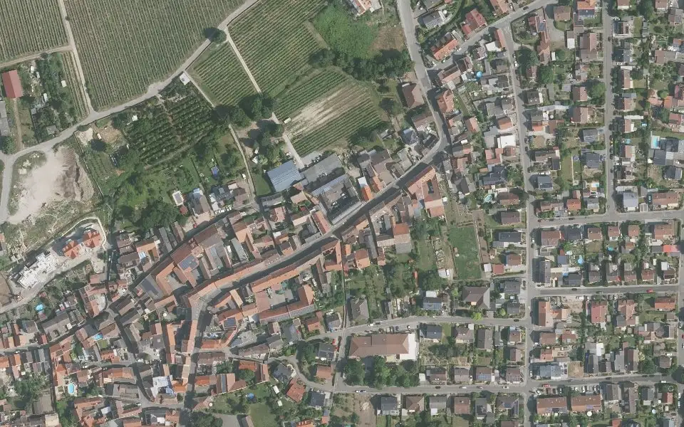Luftbild der Umgebung von Weingut u. Gästehaus Mühlmichel in Kirchheim an der Weinstraße