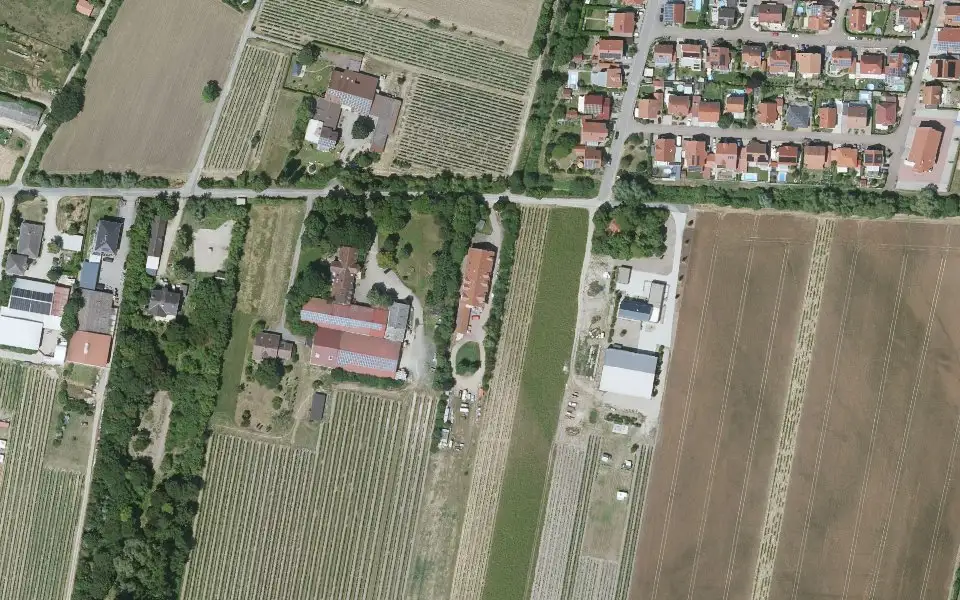 Luftbild der Umgebung von Weingut Volker Fritz in Mettenheim
