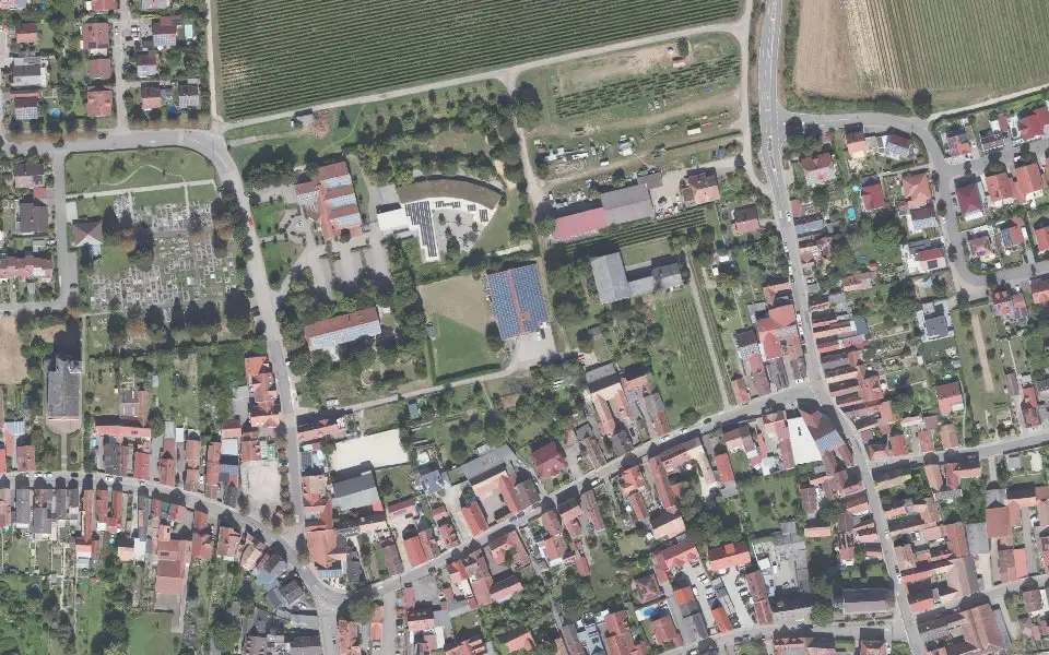 Luftbild der Umgebung von Weingut Volz in Essingen