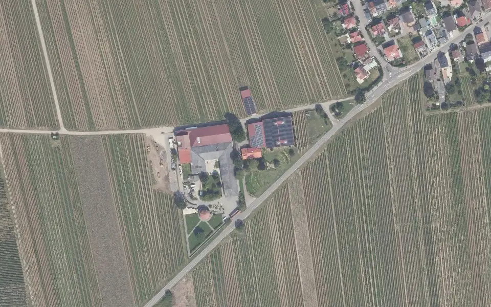 Luftbild der Umgebung von Weingut Walter Merk in Ellerstadt