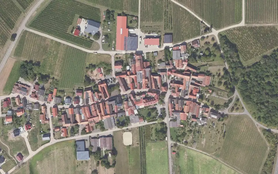Luftbild der Umgebung von Weingut Wilker in Pleisweiler-Oberhofen