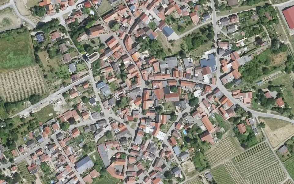 Luftbild der Umgebung von Weingut Wolfram Hahn in Gundersheim
