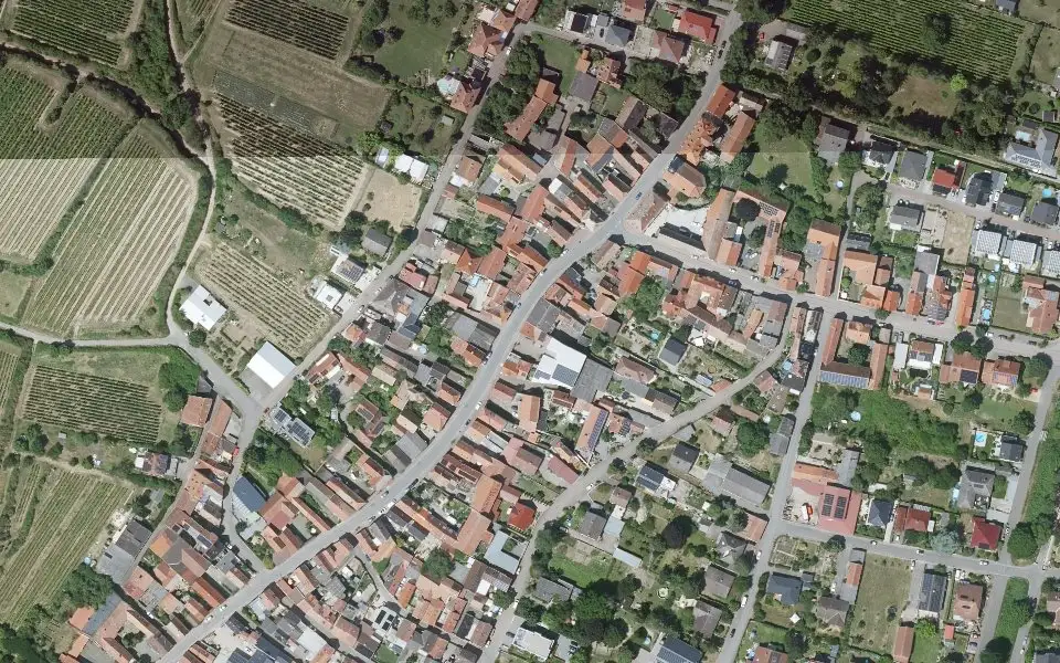 Luftbild der Umgebung von Weinkommission Becker in Mettenheim