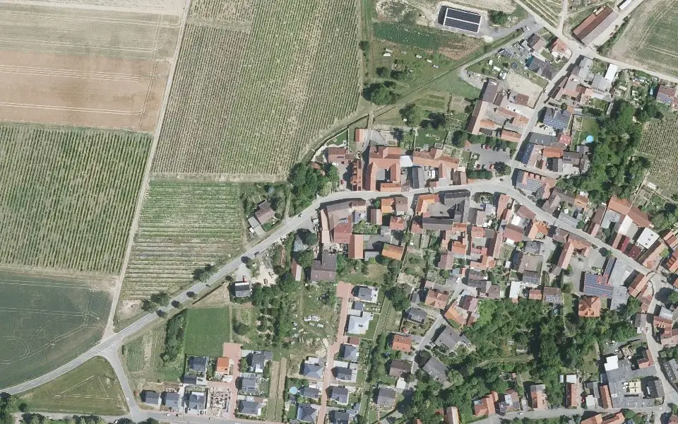 Luftbild der Umgebung von Wellers Weinhäusel in Einselthum